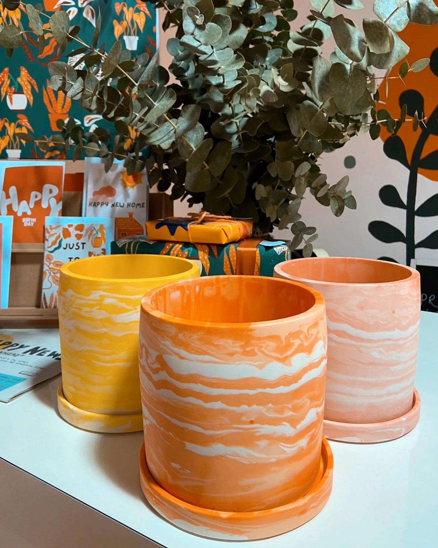 Marbled Plant Pot - 18cm