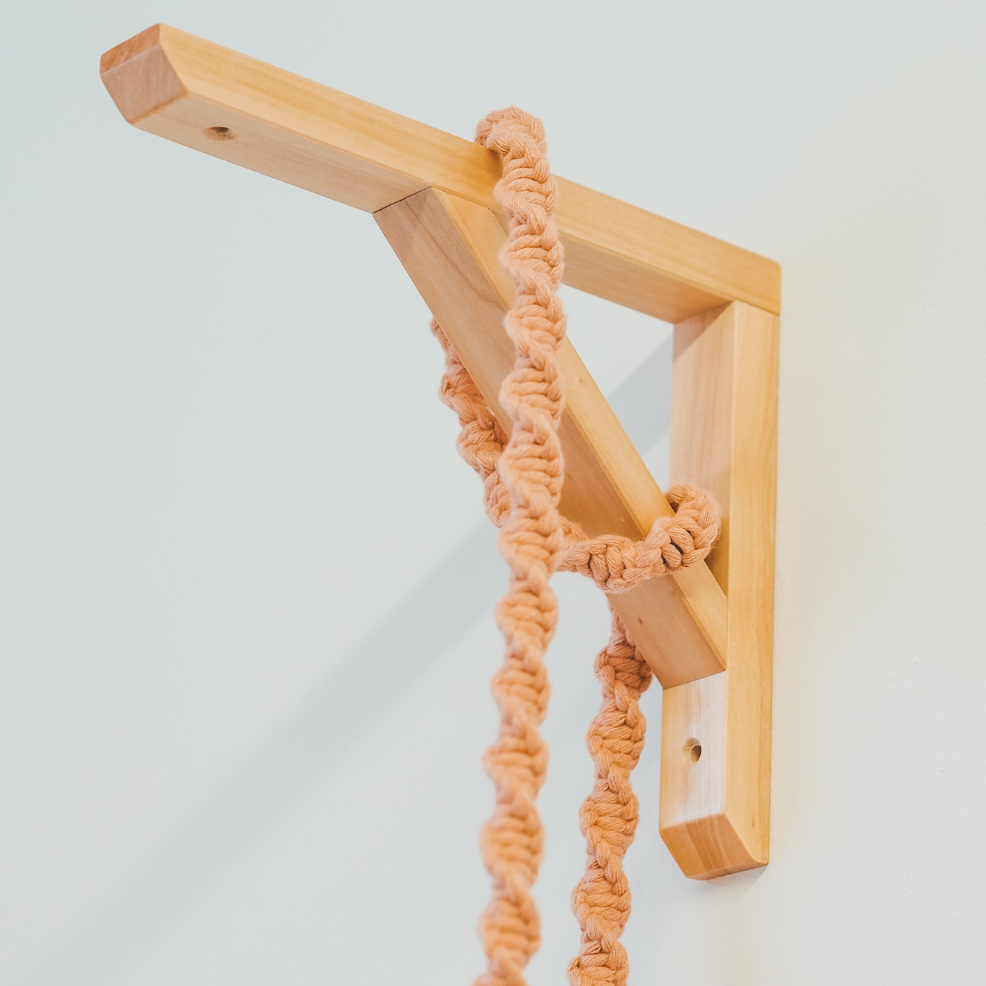 Hanging Wall Lamp with Copper Fitting and Macrame Cord | Choose your colour