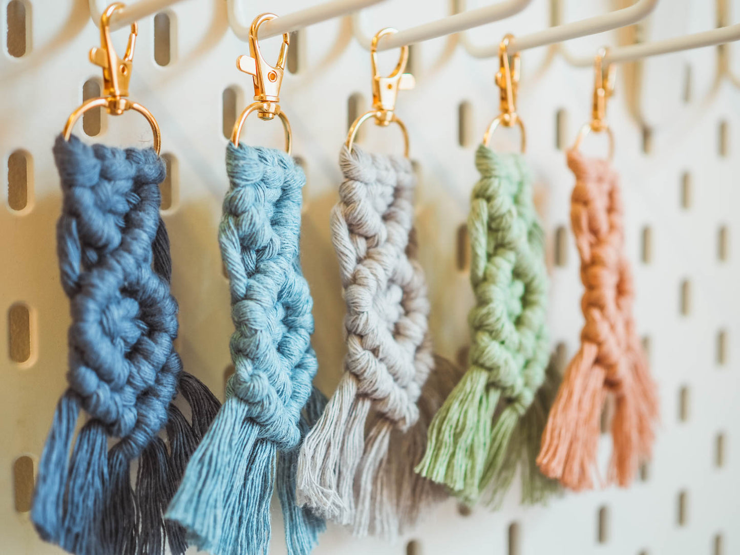 Macrame 'No Waste' Helix Keyrings