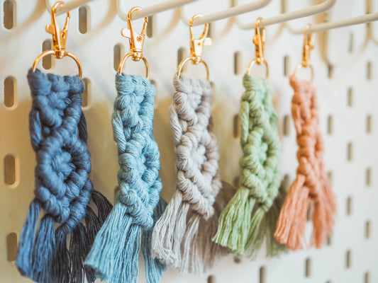 Macrame 'No Waste' Helix Keyrings