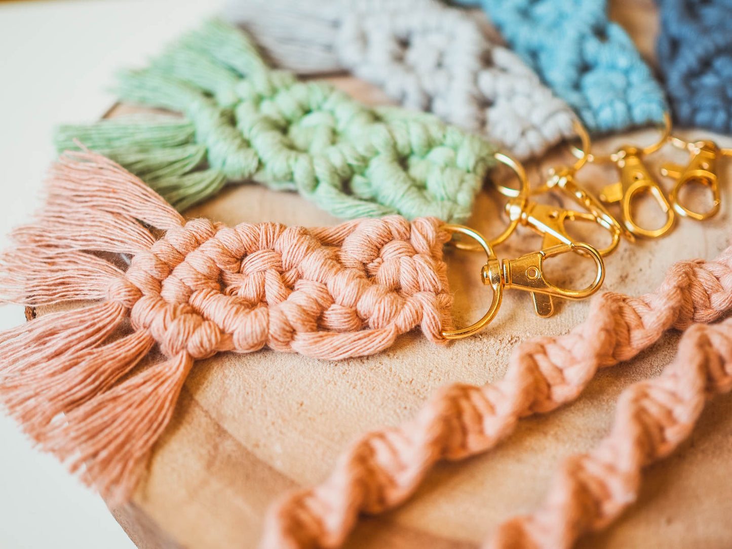 Macrame 'No Waste' Helix Keyrings