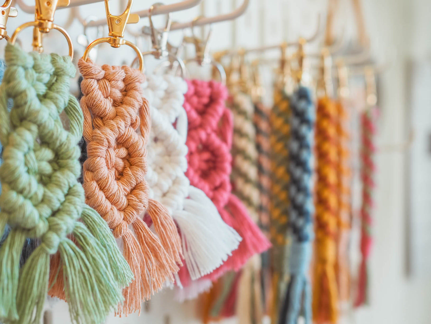 Macrame 'No Waste' Helix Keyrings