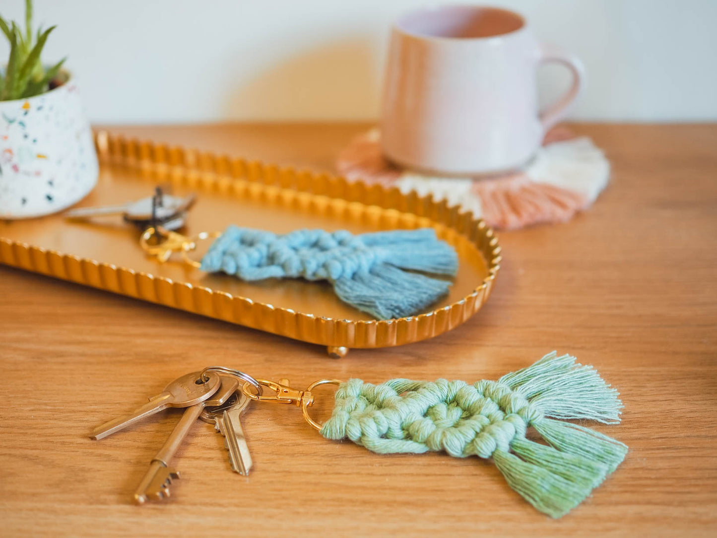 Macrame 'No Waste' Helix Keyrings