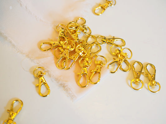 Keyring Clasps | Gold Swivel | Lobster Clip
